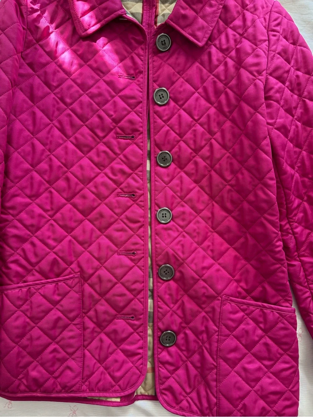 Burberry Magenta Quilted Jacket